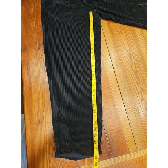 2 Womens Eddie Bauer Pleated Corduroy High Waisted Pants Black And Beige Size 10 - Picture 4 of 12